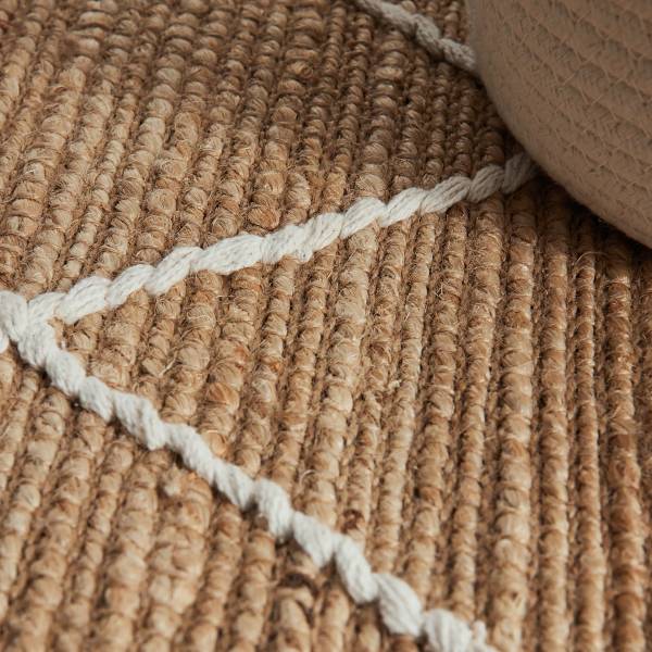 Jute-Läufer Kunu Baumwolle / Jute - Braun / Weiß
