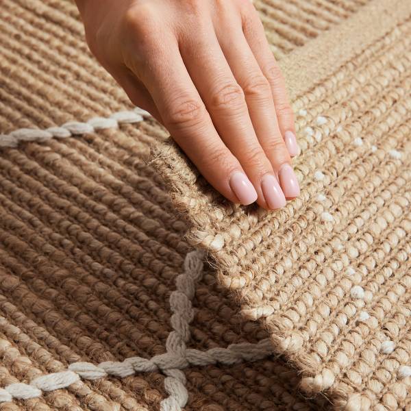 Jute-Läufer Kunu Baumwolle / Jute - Braun / Weiß