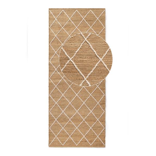 Jute-Läufer Kunu Baumwolle / Jute - Braun / Weiß