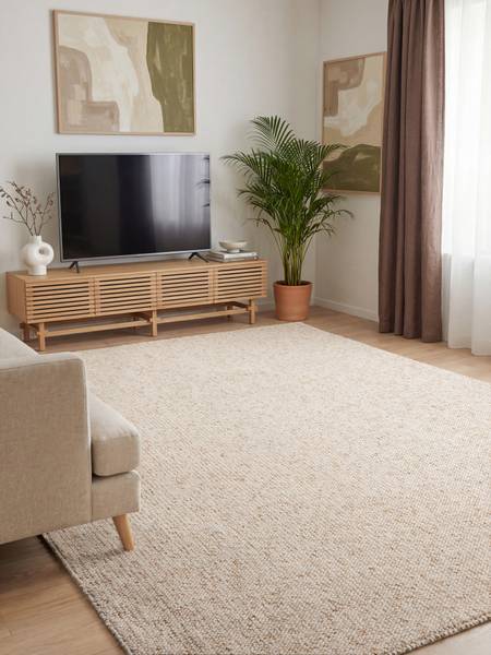Kurzflorteppich Rocco Polypropylen / Filz - Creme - 200 x 290 cm