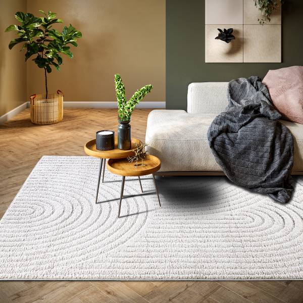 Hochflorteppich Panglao Polyester - Weiß - 120 x 170 cm