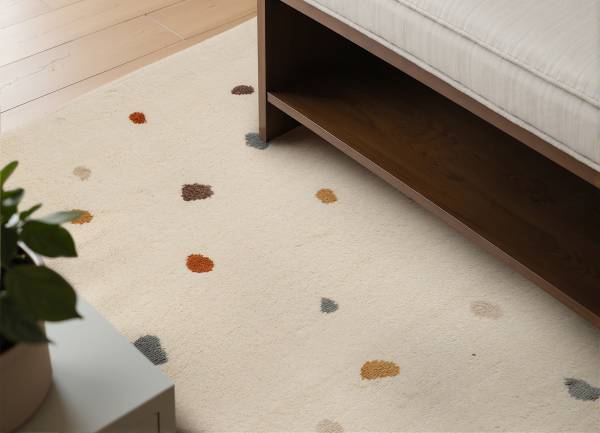 Tappeto per cameretta Funny Dots Polipropilene/ iuta -  crema - 160 x 235 cm