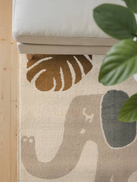 Kinderteppich Animal Safari Polypropylen / Jute - Creme - 160 x 235 cm