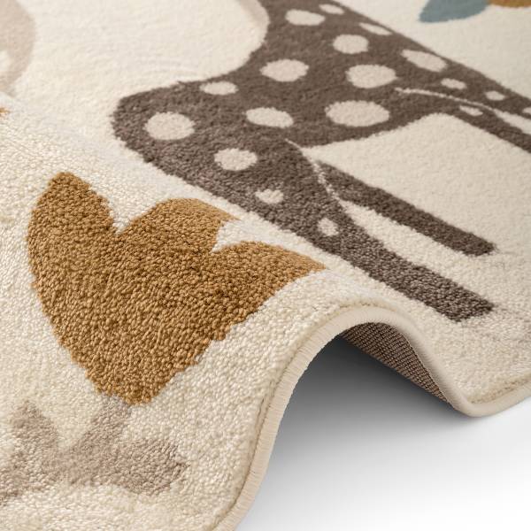 Kinderteppich Animal Safari Polypropylen / Jute - Creme - 160 x 235 cm