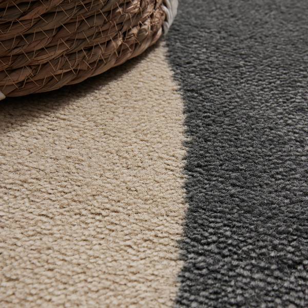 Kinderkleed Lovely Leaves polypropeen/jute - blauw/beige - 120 x 170 cm