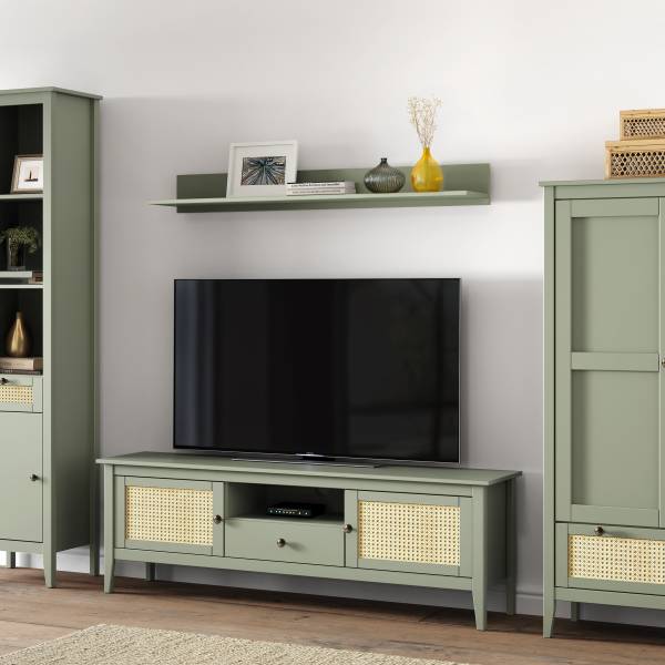 Wandboard BELLERIA Pino massello / Verde oliva chiaro