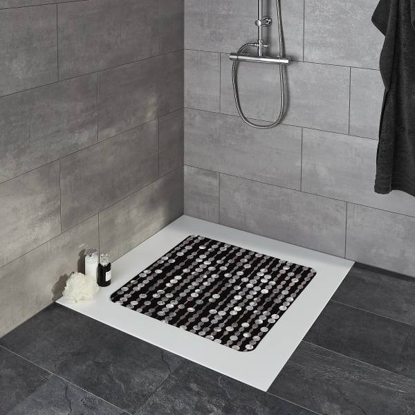 Duscheinlage Perla Schwarz - PVC - 55 x 0.3 x 55 cm