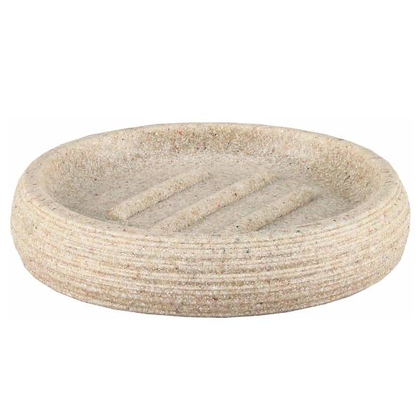 Seifenschale Sand Beige - Braun - Polyresin - 10 x 2 x 10 cm