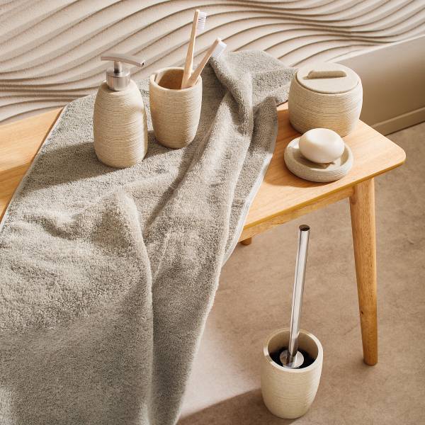 Seifenschale Sand Beige - Braun - Polyresin - 10 x 2 x 10 cm