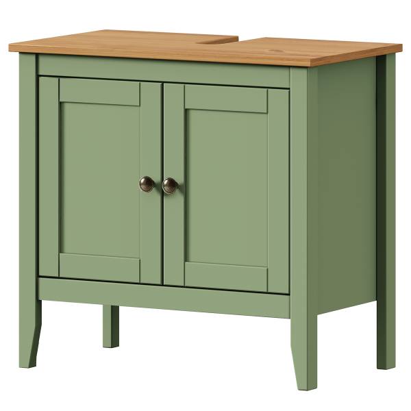 Waschbeckenunterschrank Belleria Typ B Massivholz - Grün