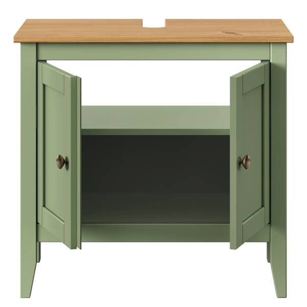 Waschbeckenunterschrank Belleria Typ B Massivholz - Grün