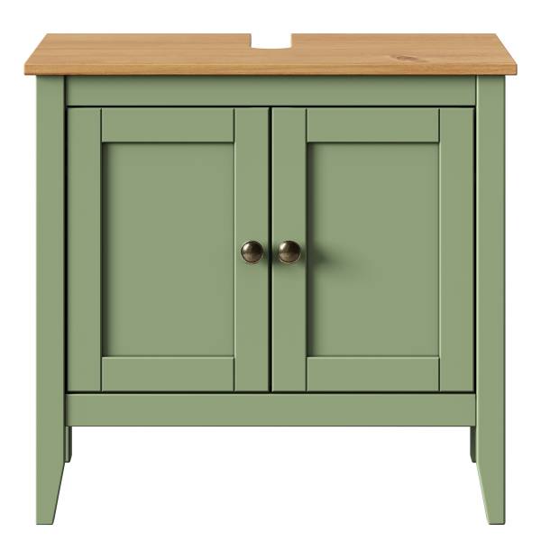 Waschbeckenunterschrank Belleria Typ B Massivholz - Grün