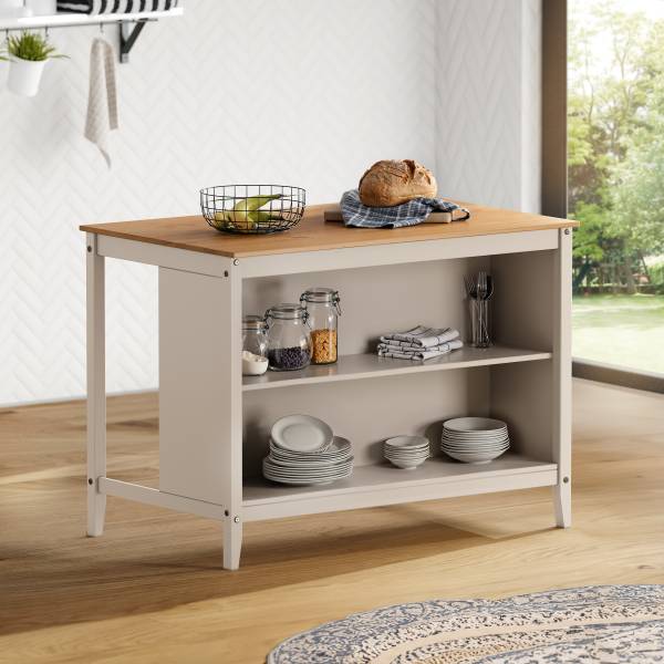 Isola da cucina Belleria Legno massello - Beige / pino