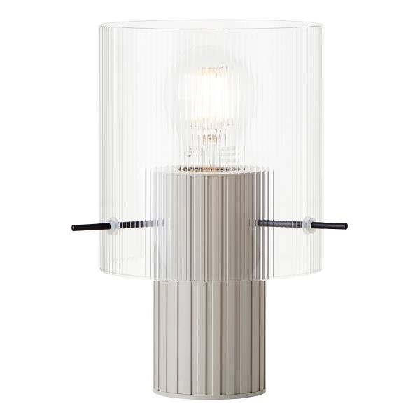 Lampada da tavolo Göteburg Alluminio / Vetro trasparente - beige - 1 punto luce