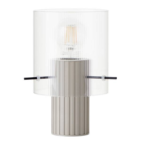 Lampada da tavolo Göteburg Alluminio / Vetro trasparente - beige - 1 punto luce