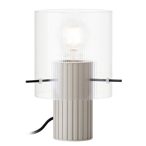 Lampada da tavolo Göteburg Alluminio / Vetro trasparente - beige - 1 punto luce