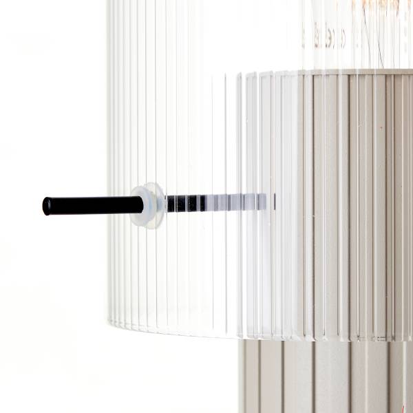 Lampada da tavolo Göteburg Alluminio / Vetro trasparente - beige - 1 punto luce