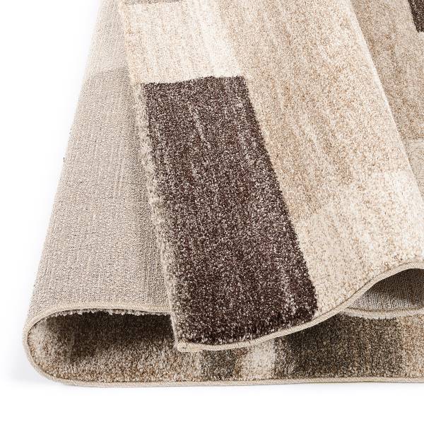 Tappeto a pelo corto Orbitusia Box Polipropilene - Beige / Grigio - 65 x 130 cm