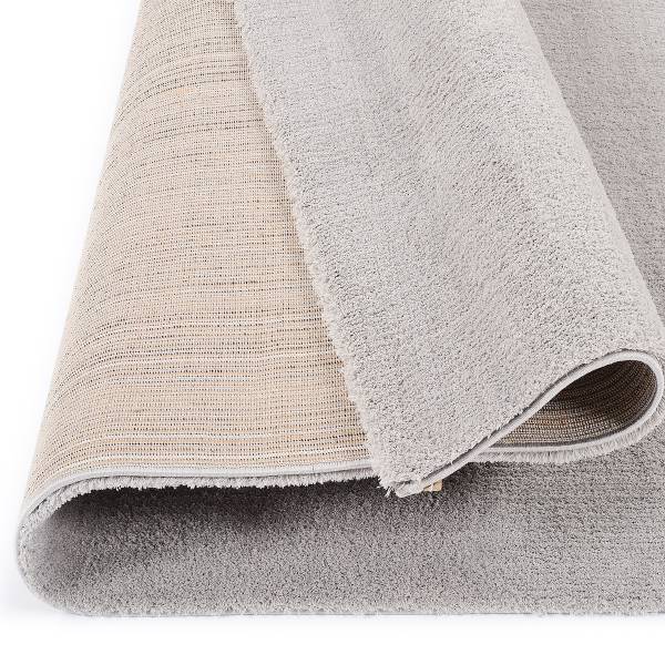 Tappeto a pelo lungo Plushia Uni poliestere - Grigio - 140 x 200 cm