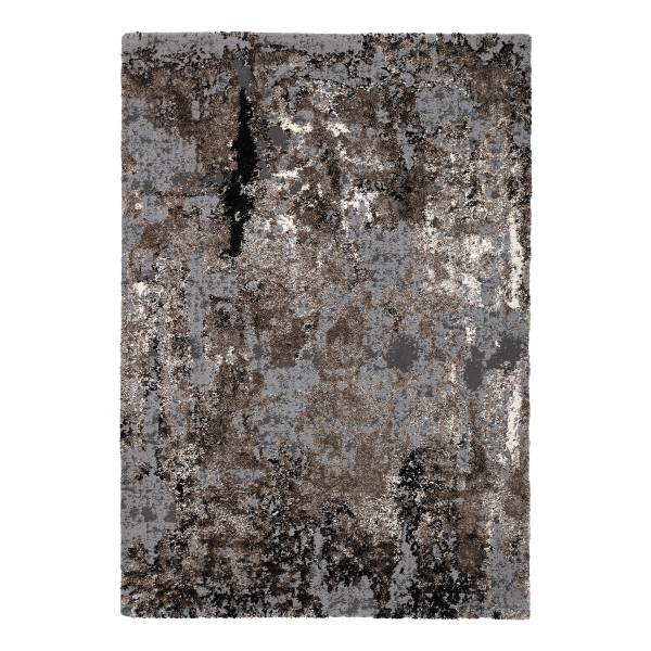 Tappeto a pelo corto Echo Stream tessuto misto - Grigio-marrone - 65 x 130 cm