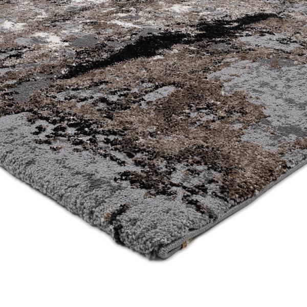 Tappeto a pelo corto Echo Stream tessuto misto - Grigio-marrone - 65 x 130 cm