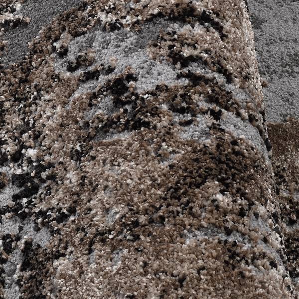 Tappeto a pelo corto Echo Stream tessuto misto - Grigio-marrone - 65 x 130 cm