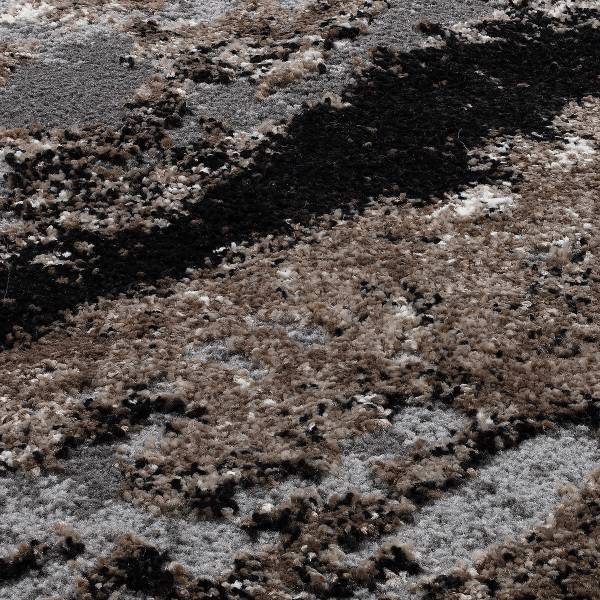 Tappeto a pelo corto Echo Stream tessuto misto - Grigio-marrone - 65 x 130 cm