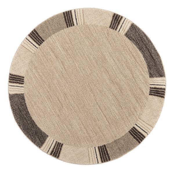 Tappeto Orbitusia Border rotondo Polipropilene - Beige / Marrone - Diametro: 160 cm