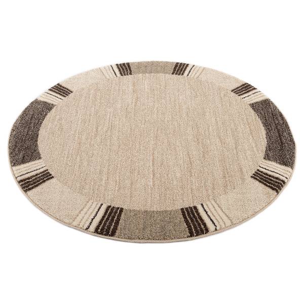 Tappeto Orbitusia Border rotondo Polipropilene - Beige / Marrone - Diametro: 160 cm