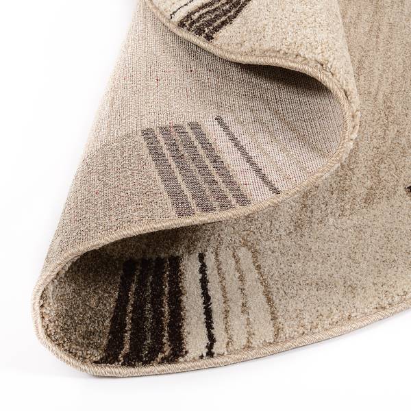 Tappeto Orbitusia Border rotondo Polipropilene - Beige / Marrone - Diametro: 160 cm