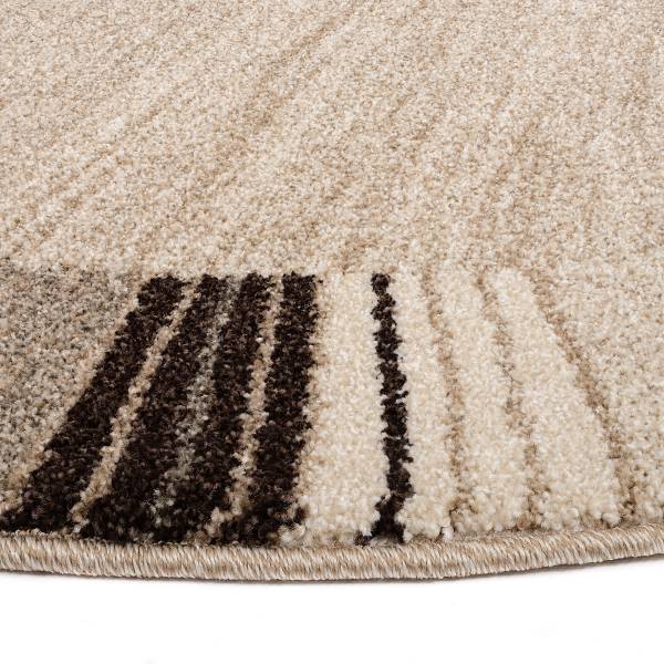 Tappeto Orbitusia Border rotondo Polipropilene - Beige / Marrone - Diametro: 160 cm