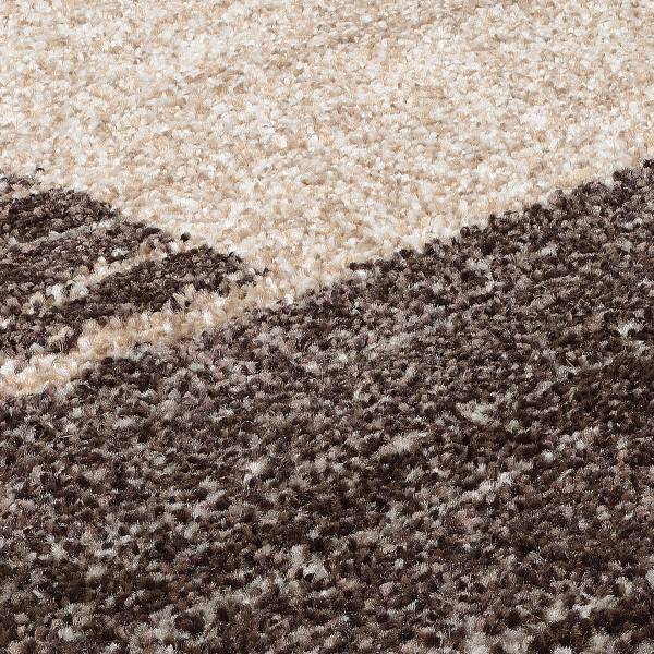 Tappeto Orbitusia Border rotondo Polipropilene - Beige / Marrone - Diametro: 160 cm