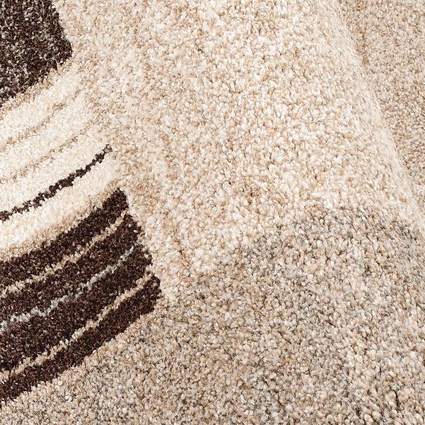 Tappeto Orbitusia Border rotondo Polipropilene - Beige / Marrone - Diametro: 160 cm