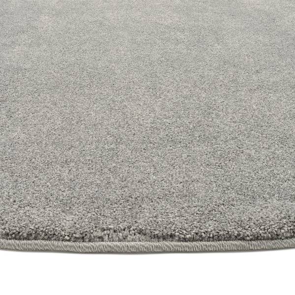 Kurzflorteppich Moss Mono rund Polypropylen - Dunkelgrau - Durchmesser: 200 cm