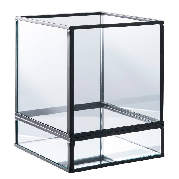 Lanterne Baiga Noir - Acier - Verre clair - 12 x 15 x 12 cm