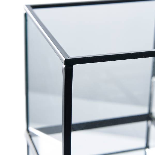 Lanterne Baiga Noir - Acier - Verre clair - 12 x 15 x 12 cm