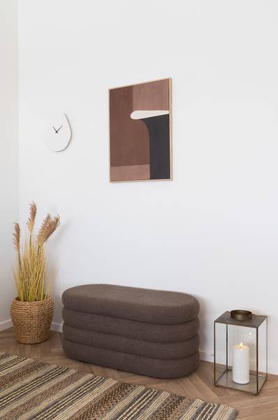 Wanduhr Vienna Weiß - Beton - 28 x 33 x 6 cm