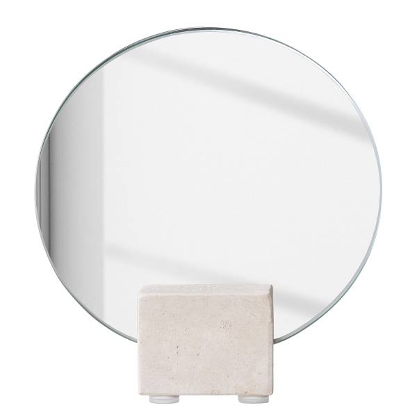 Spiegel Table Beige - Spiegelglas - 18 x 18 x 7 cm