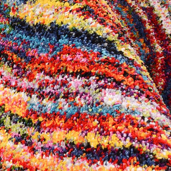 Tappeto a pelo lungo Circolo Vivace Polipropilene - Multicolore - 80 x 150 cm