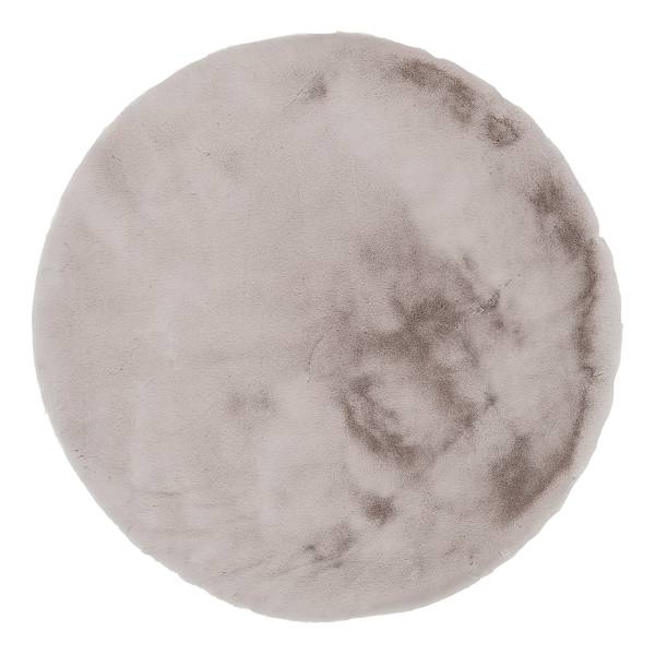 Kunstfellteppich Lavabile Soft rund Polyester - Cappuccino - Durchmesser: 120 cm