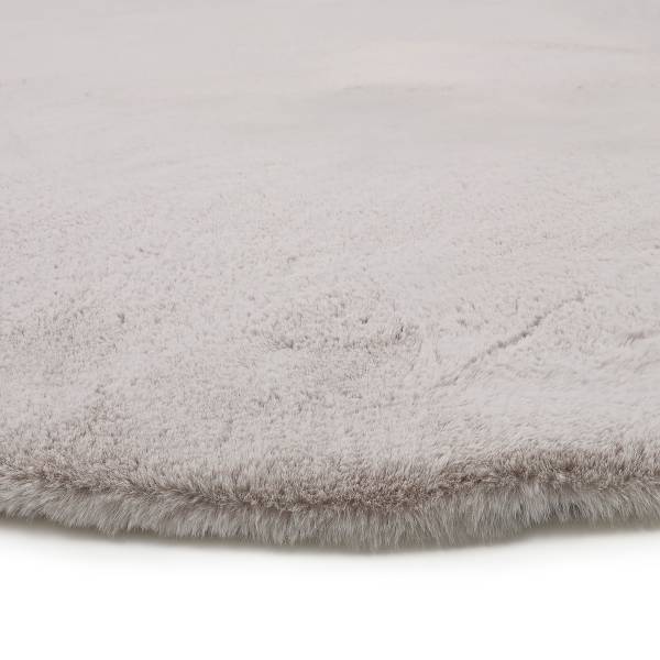 Kunstfellteppich Lavabile Soft rund Polyester - Cappuccino - Durchmesser: 120 cm