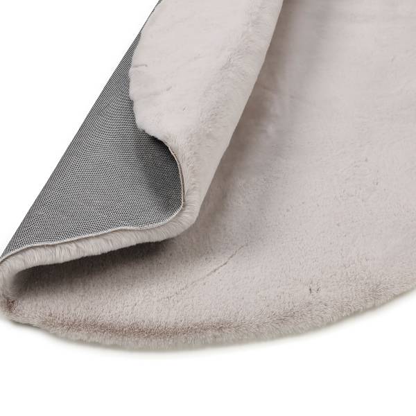 Kunstfellteppich Lavabile Soft rund Polyester - Cappuccino - Durchmesser: 120 cm