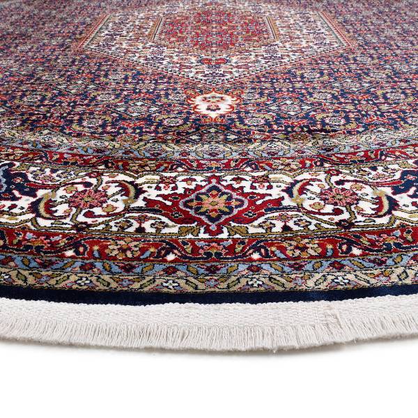 Tappeto Caravansary rotondo Viscosa - Rosso / Blu - Diametro: 200 cm