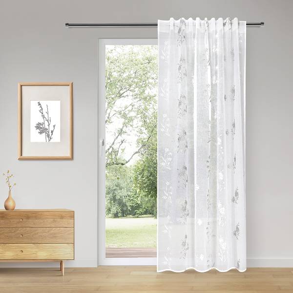 Rideau à pattes Sauza Blanc - Tissu - 140 x 245 cm