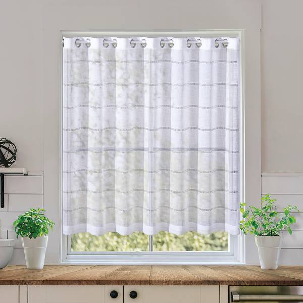 Voilage Ajhar Blanc - Tissu - 90 x 140 cm
