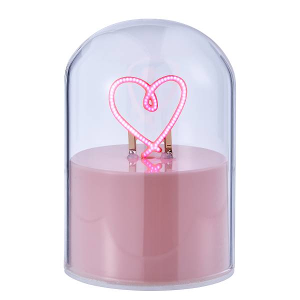 Palla neon GLOW BALL Cuore Vetro / materiale plastico - Rosa