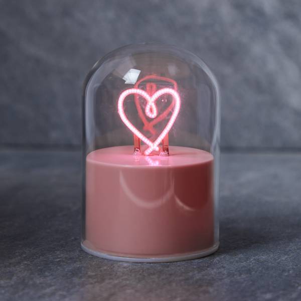 Palla neon GLOW BALL Cuore Vetro / materiale plastico - Rosa