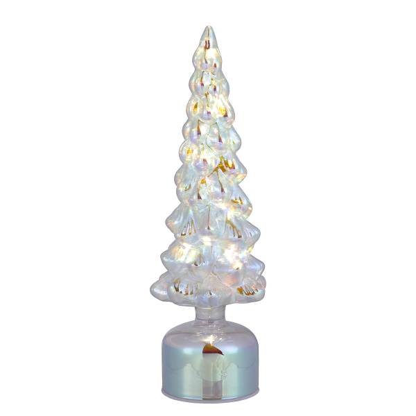 LED-Tanne XMAS rotierend Glas - Transparent - Höhe: 34 cm