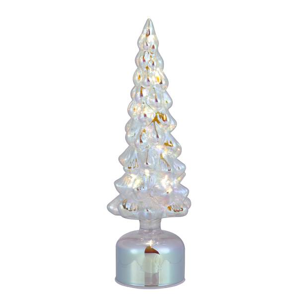 LED-Tanne XMAS rotierend Glas - Transparent - Höhe: 34 cm