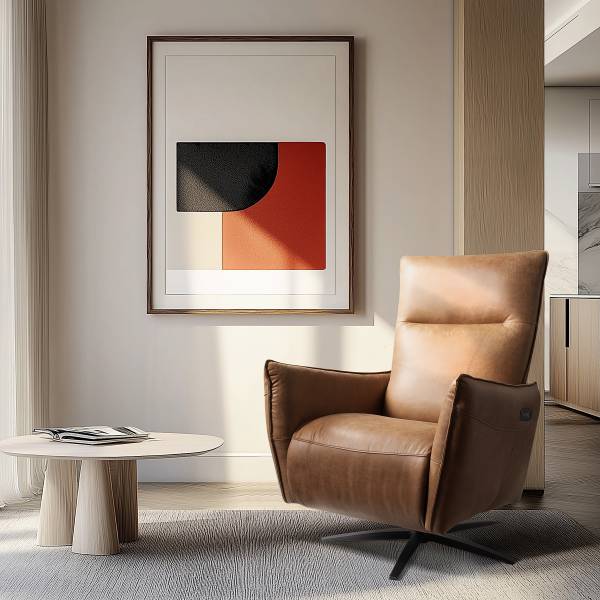 Relaxsessel Mozolum Echtleder Arelia: Cognac